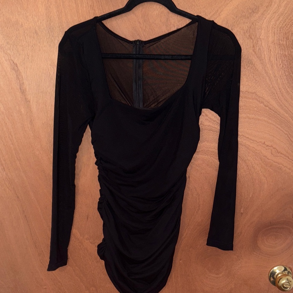 Elegant Black Long Sleeve Dress